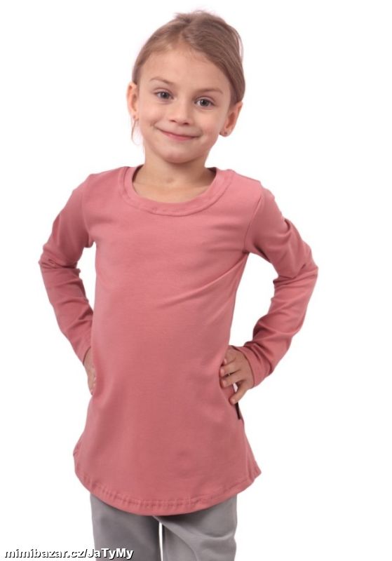 Dívčí tunika s dlouhým rukávem starorůžová, SKLADEM