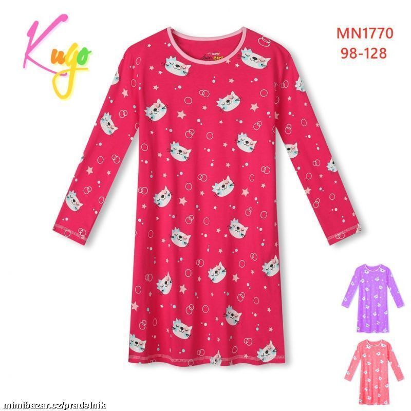 Dívčí noční košile Kugo s kočičkami vel. 98 až 128