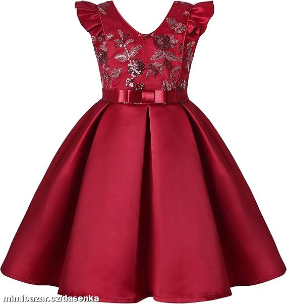 Dívčí společenské šaty červené 8-9 let