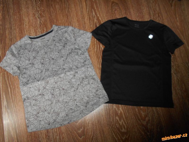 2x sportovní funkční černé a šedé triko Crivit 158