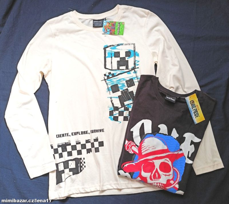 NOVÉ TRIKO-MINECRAFT + TRIČKO-ONE PIECE, , 170/176