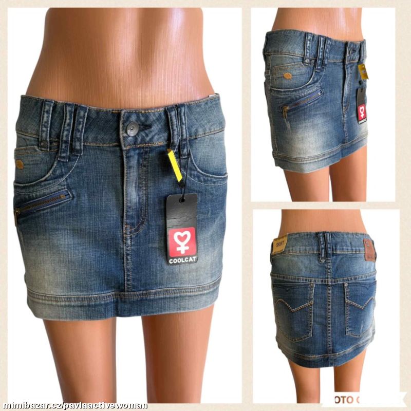 Č.8207 SEXY ZN. DŽÍNOVÁ MINI SUKNĚ NOVÁ v.29 (M)