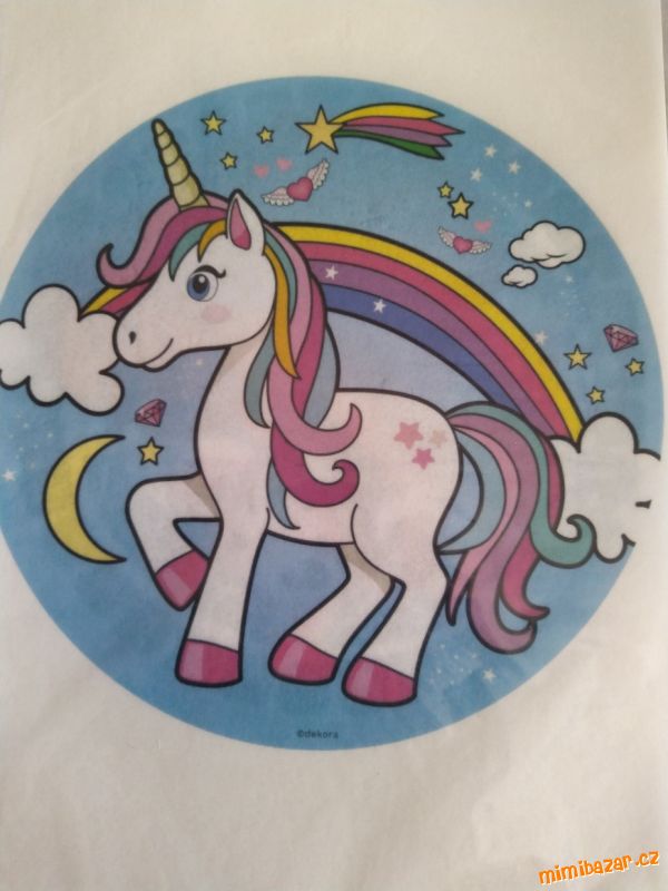 jedlý papír na dort jednorožec