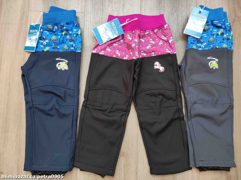 Softshellové zimní kalhoty 86, 92, 98, 104, 110, 116