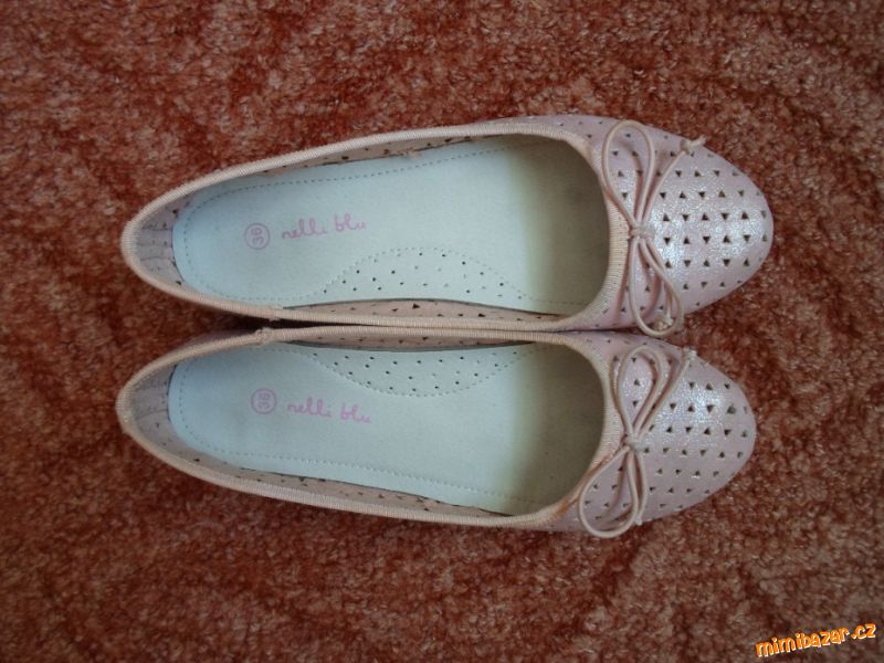 Růžové boty polobotky baleríny