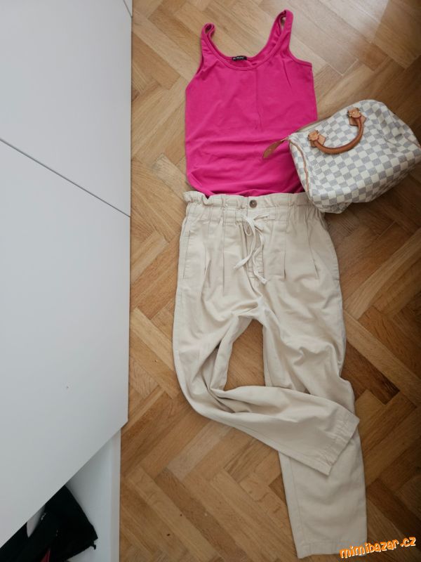 Kalhoty béžové, mrkváče