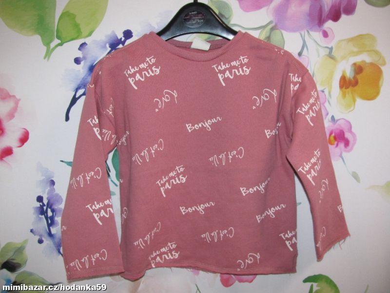 Dívčí bavlněná mikina s potiskem ZARA