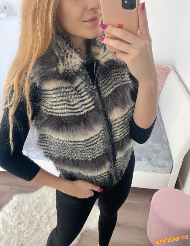 Kožíšková vesta, vel. S/M