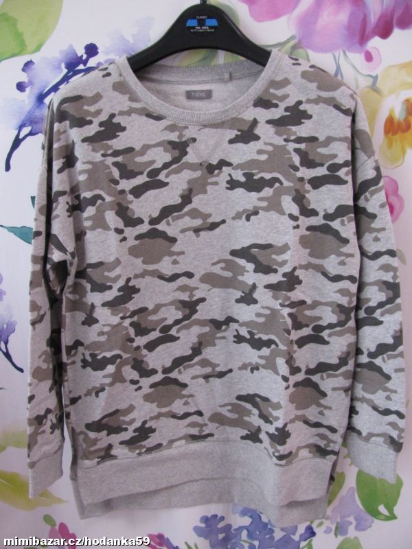 Šedá bavlněná maskáčová mikina