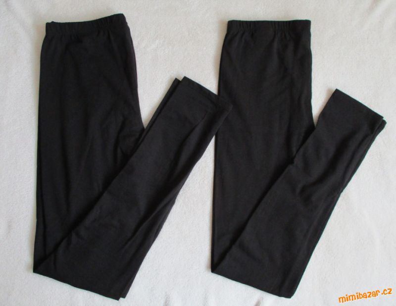 Dívčí bavlněné legíny černé Takko 158 164 set 2ks