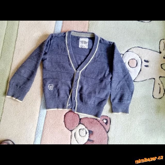 Společenský svetrik pro kluka šedivý, knoflíčky