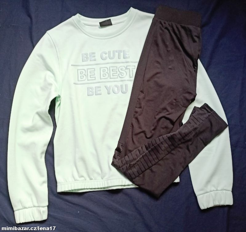 DÍVČÍ SPORTOVNÍ MIKINA + LEGÍNY, 12-14 let, 158/164