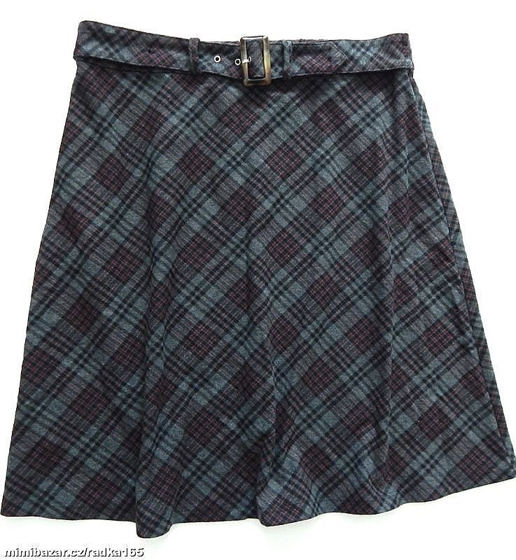 Modní měkoučká teplejší sukně s páskem vel.46