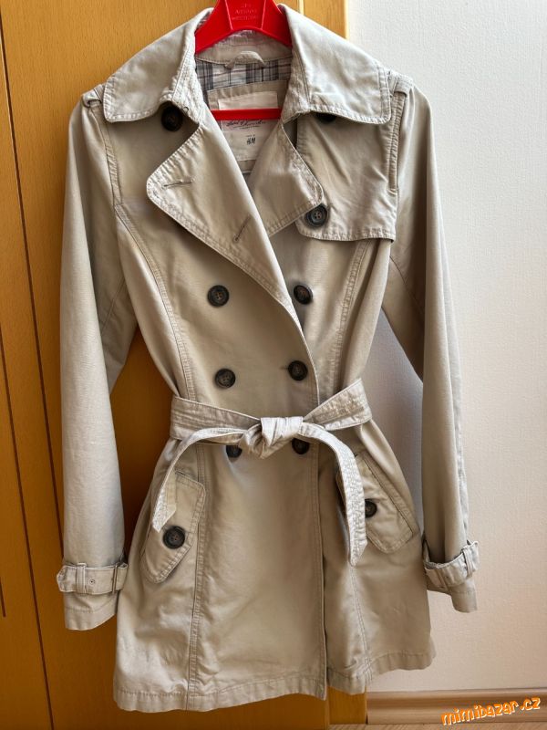 H&M, trenčkot, kabát, vel. 34, béžový