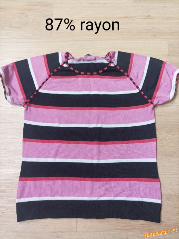 Pruhované tričko svetřík s krátkým rukávem Cachare
