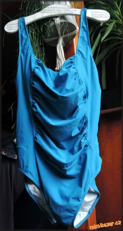 Stahovací jednodílné plavky s řasením v. XXL, sleva