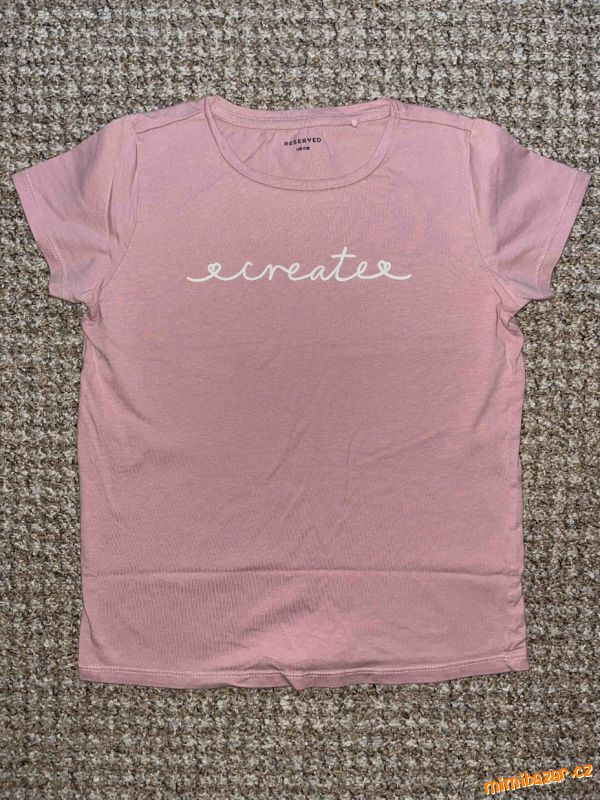 Pudrově růžové dívčí triko, tričko