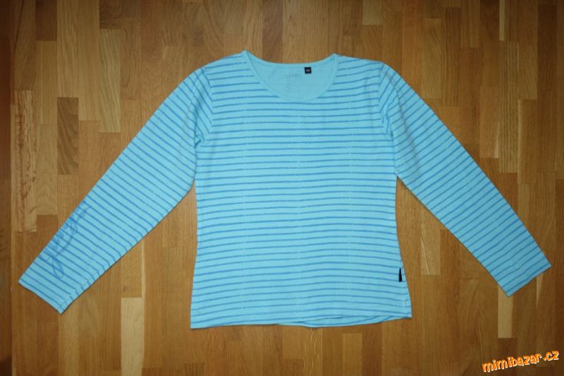 Dívčí proužkované tričko s dl. rukávem vel.152/158