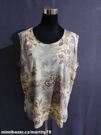 *** KRÁSNÝ DÁMSKÝ VZOROVANÝ TOPÍK, VEL.XXL ***