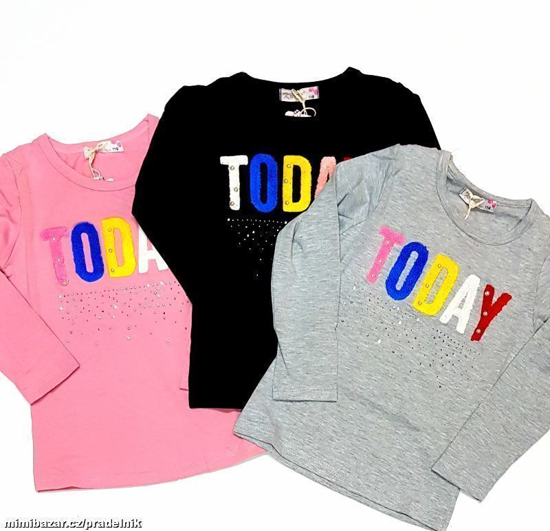 Dívčí tričko Kugo s dlouhým rukávem vel.110 až 128