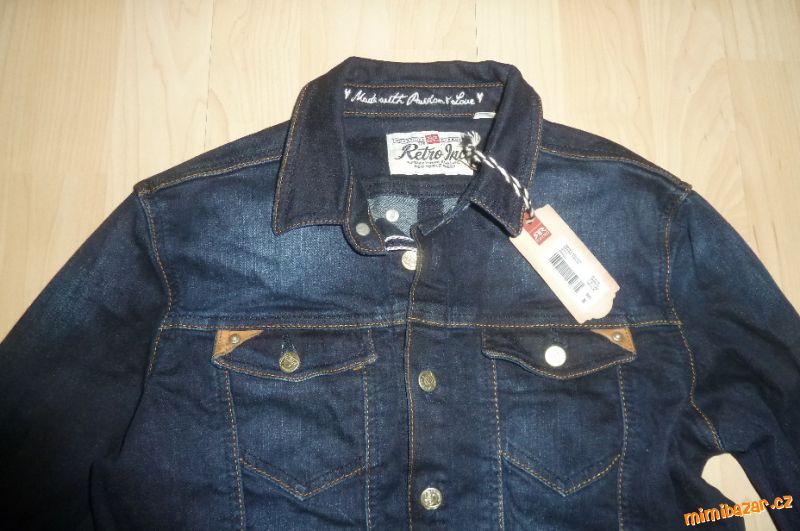 džínové riflové šaty Retro vel.S s páskem HM