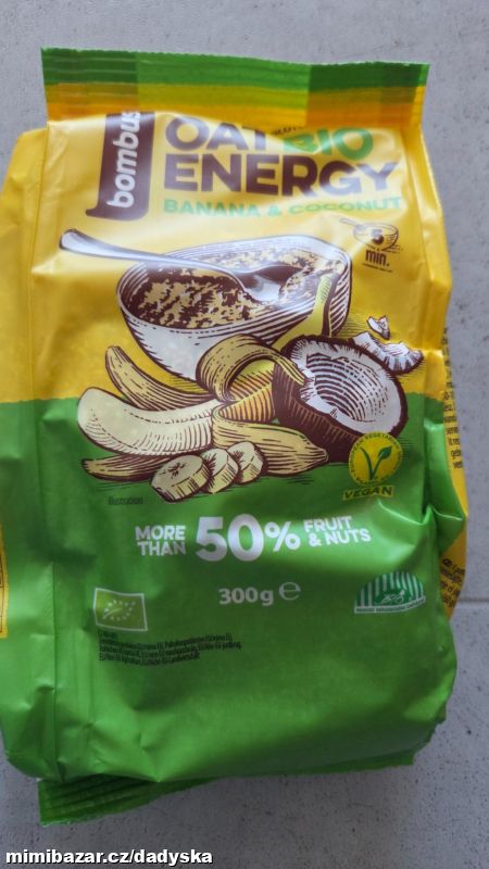 Bombus bio ovesná kaše s ovocem, banán/kokos 300g