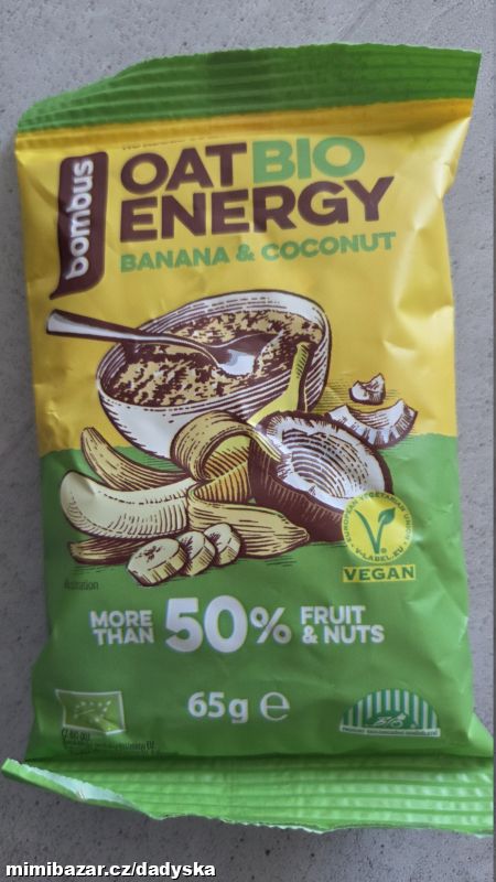 Bombus bio ovesná kaše s ovocem, banán a kokos 65g