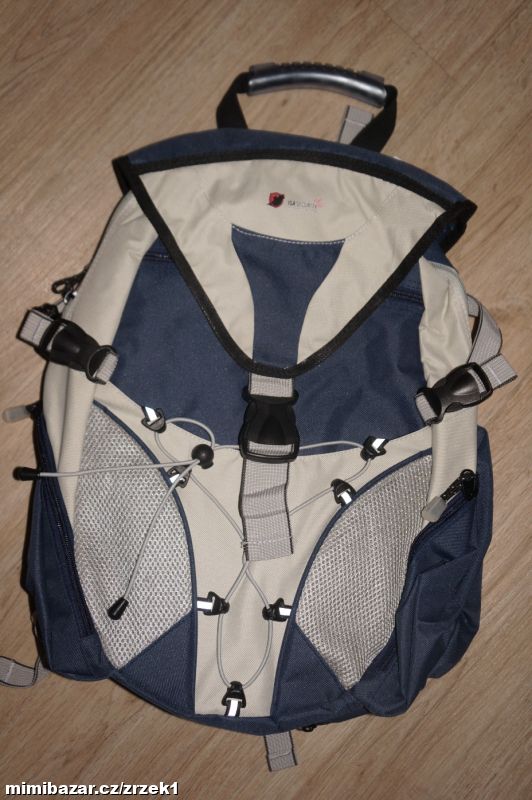 Batoh s pláštěnkou Cross, modrá, šedá