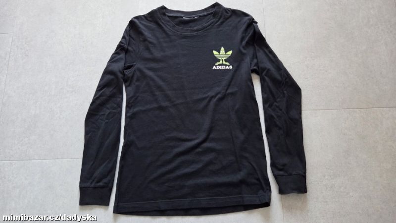 Pánské černé tričko s dlouhým rukávem Adidas