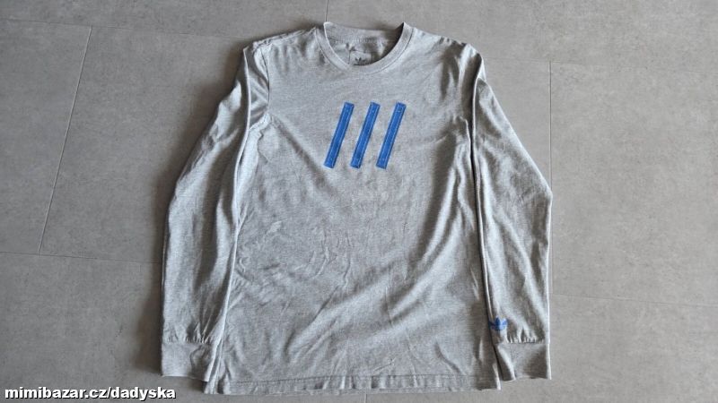 Pánské šedé tričko s dlouhým rukávem Adidas