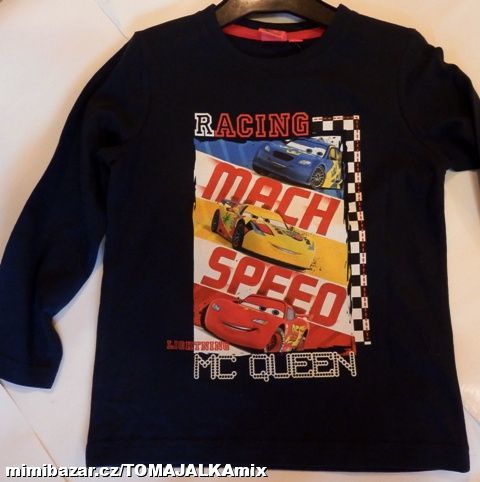 TRIČKO S DLOUHÝM RUKÁVEM CARS 98-128