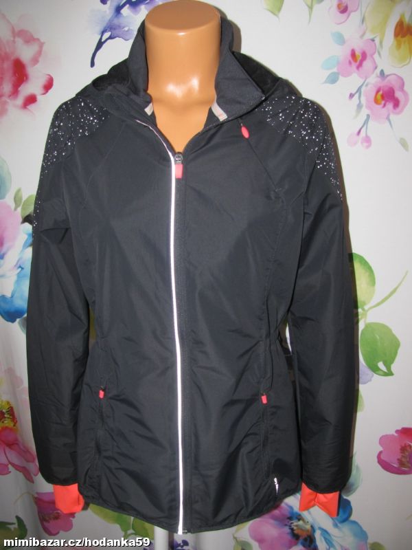 Krásná modrá přechodná bunda s kapucí, větrovka