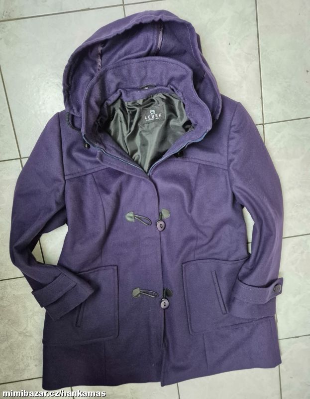 Nádherný fialový kabát BARBARA LEBEK-48-50(D48)