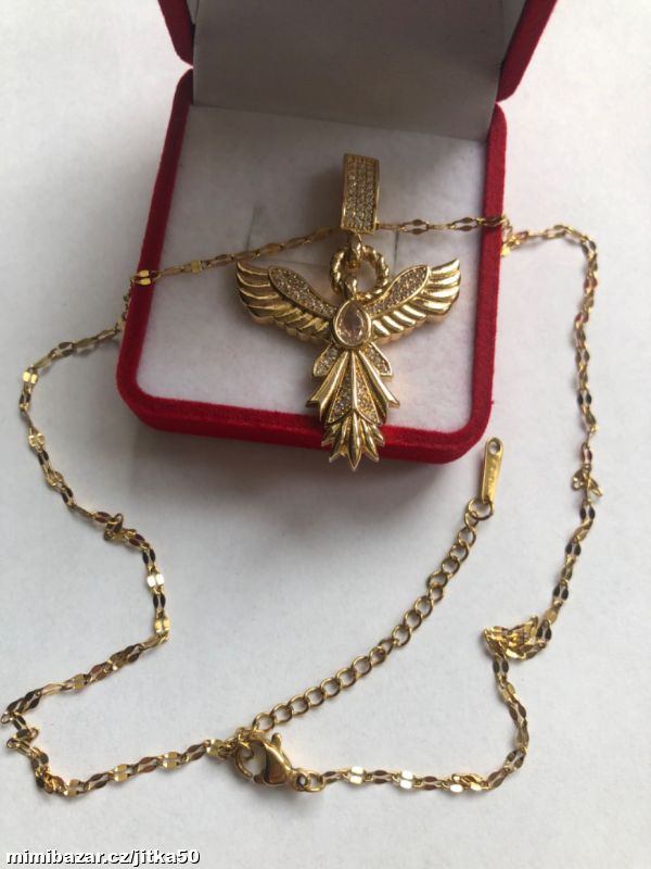 Náhrdelník s andělskými křídly zlacený SKLADEM