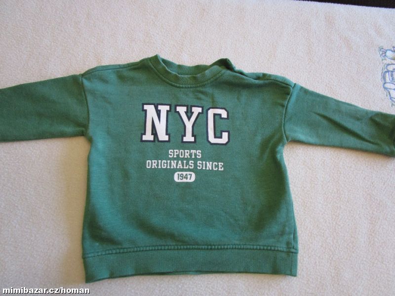 Zelená bavl. mikina z H&M, jako nová