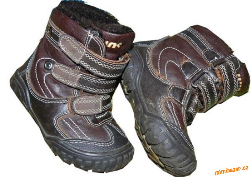 Zimní boty s kožíškem vel. 21 kožené - UNISEX