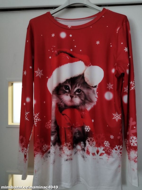 Prodám dáms.vánoční tričko s dlouh.rukávem v.L/40