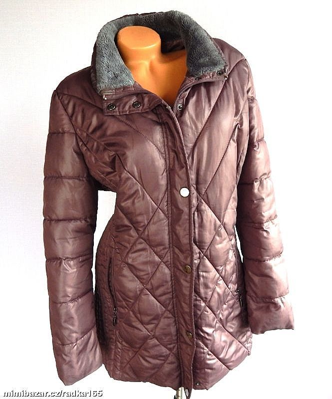 Modní vínovohnědá zimní bunda vel.46