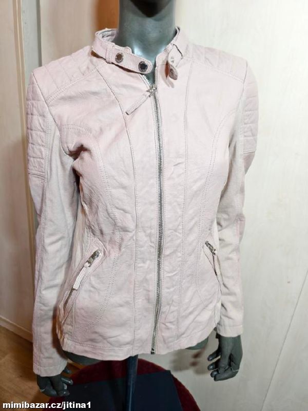 krásná kožená růžová bunda s Oliver vel38