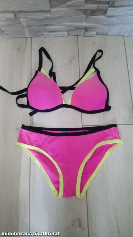 Růžové dvoudílné plavky, vel. 40 (85B)