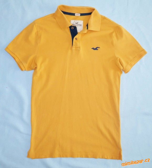 Žluté bavlněné polo tričko s límečkem Hollister