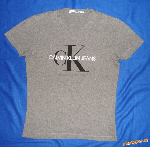 Šedé bavlněné tričko Calvin Klein