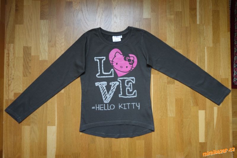 Dívčí tričko s dl. rukávem Hello Kitty vel.140