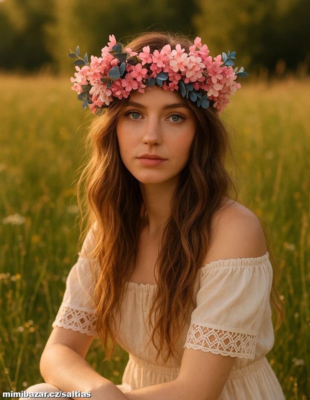 Květinový fantasy věneček do vlasů -haloween-