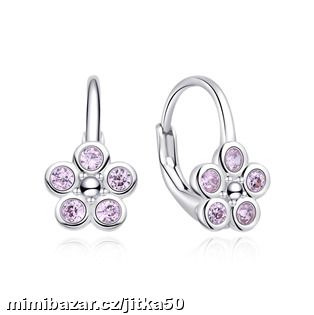 Stříbrné dívčí náušnice kytičky SKLADEM