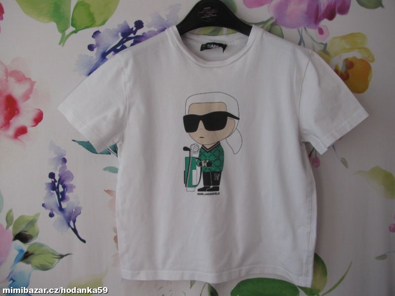 Bílé bavlněné dětské tričko KARL LAGERFELD