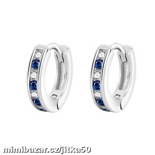Stříbrné náušnice kroužky se zirkony