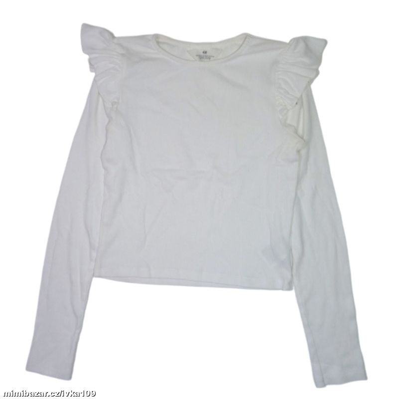 HM žebrované tričko s volánky vel. 152/158