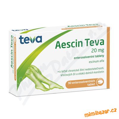 Aescin Teva 20mg, 60 tablet - volně prodejné