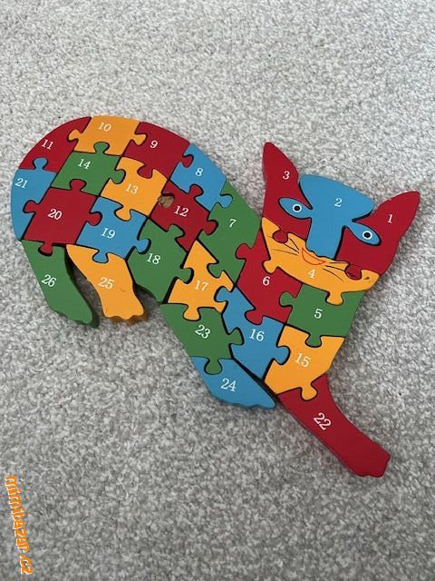 Dřevěné puzzle - kočička